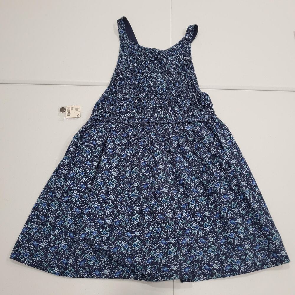 Free People Dress Womens XS Blue Floral Smocked Cross Back Sundress OB1264092
